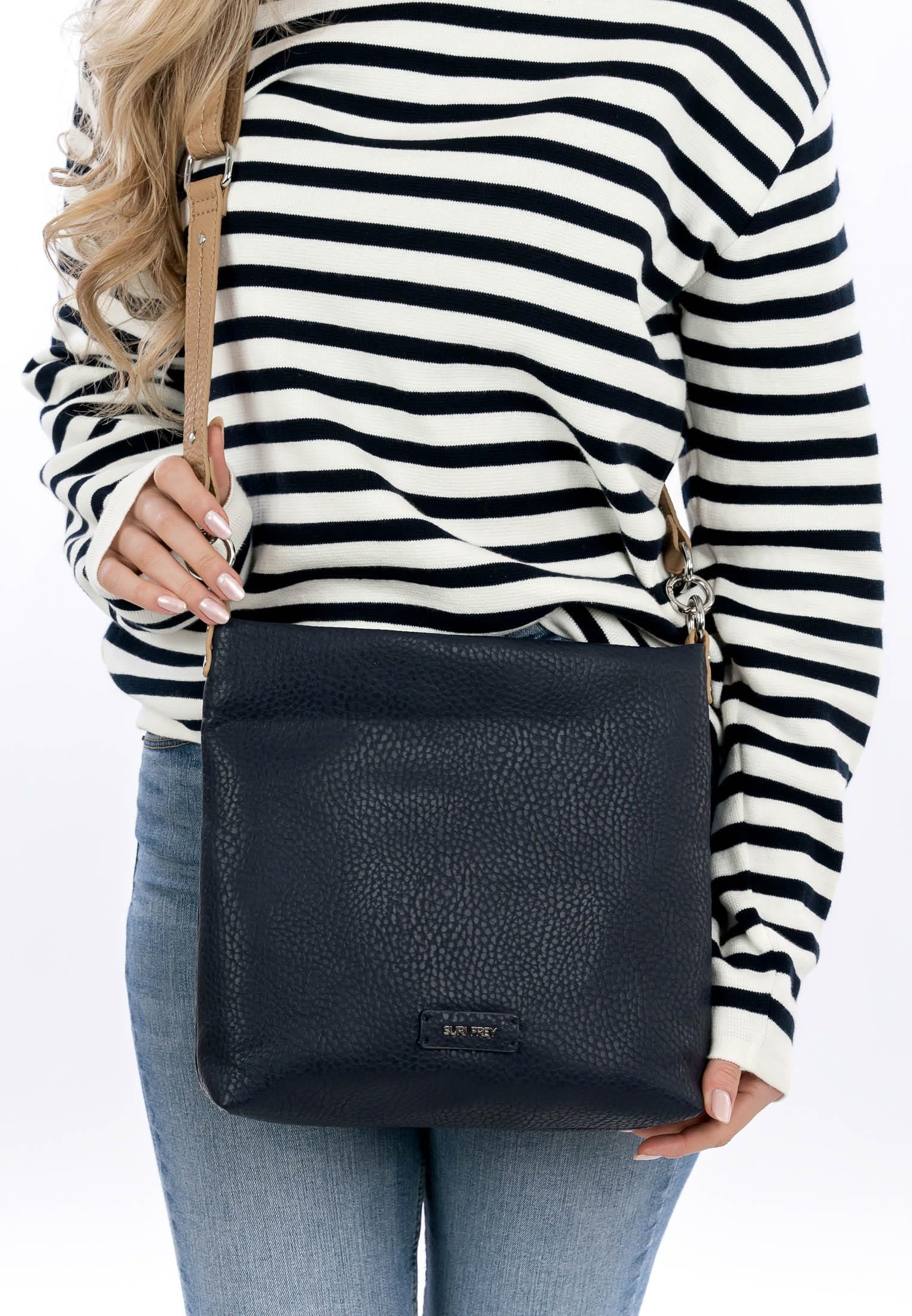 SURI FREY SFY Batty Shoulder Bag Schultertasche Blau Reissverschluss