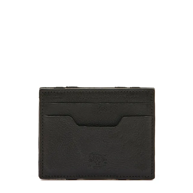 Il Bisonte Duccio Kartenetui Schwarz Vollleder