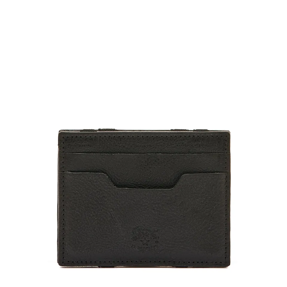 Il Bisonte Duccio Kartenetui Schwarz Vollleder