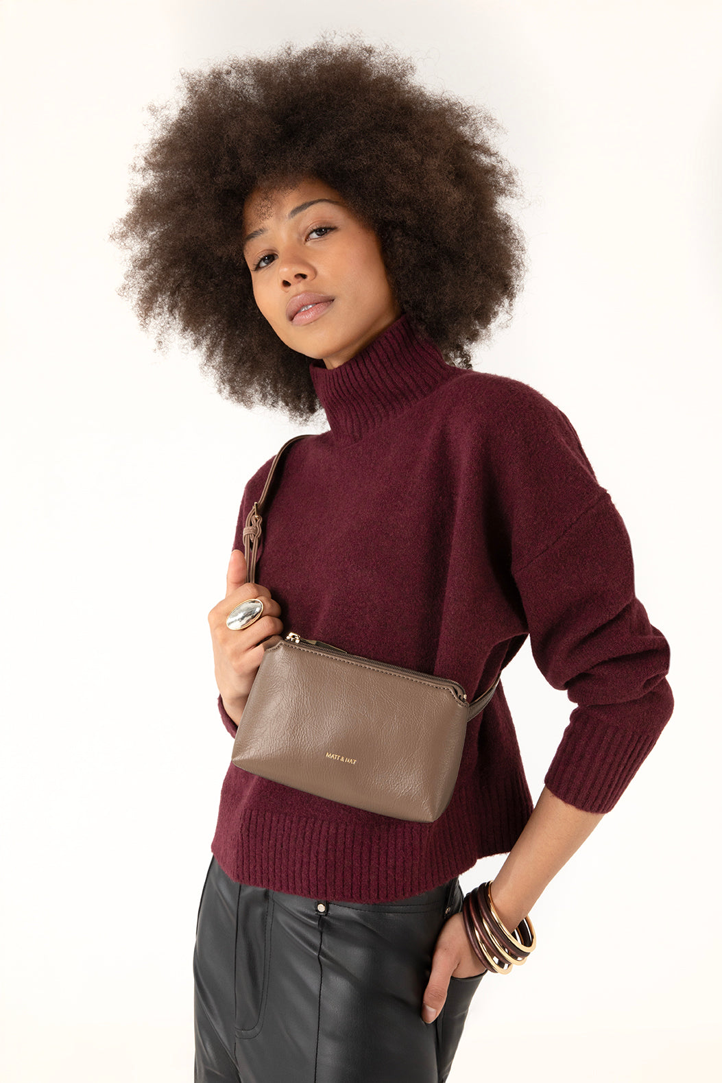Matt & Nat Petel Theme Gürteltasche Schwarz vegan