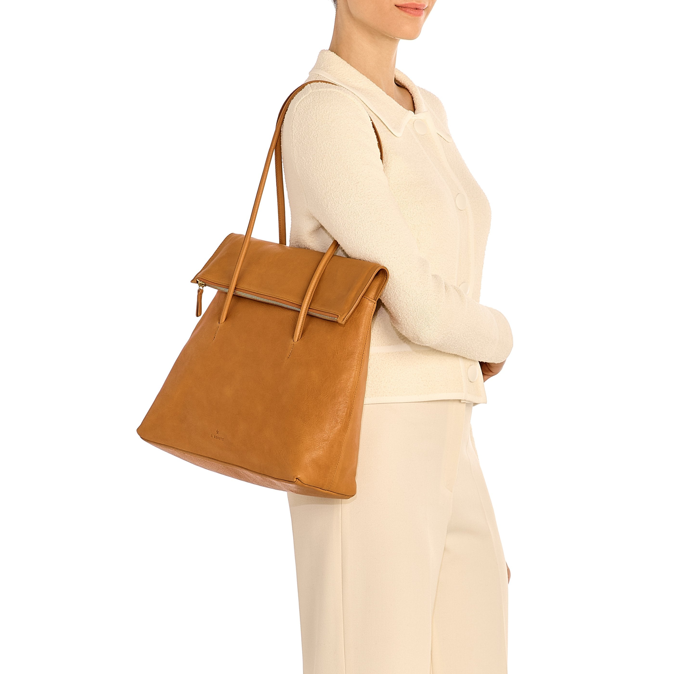 Il Bisonte Anna Shopper Natur Vintage-Vollleder