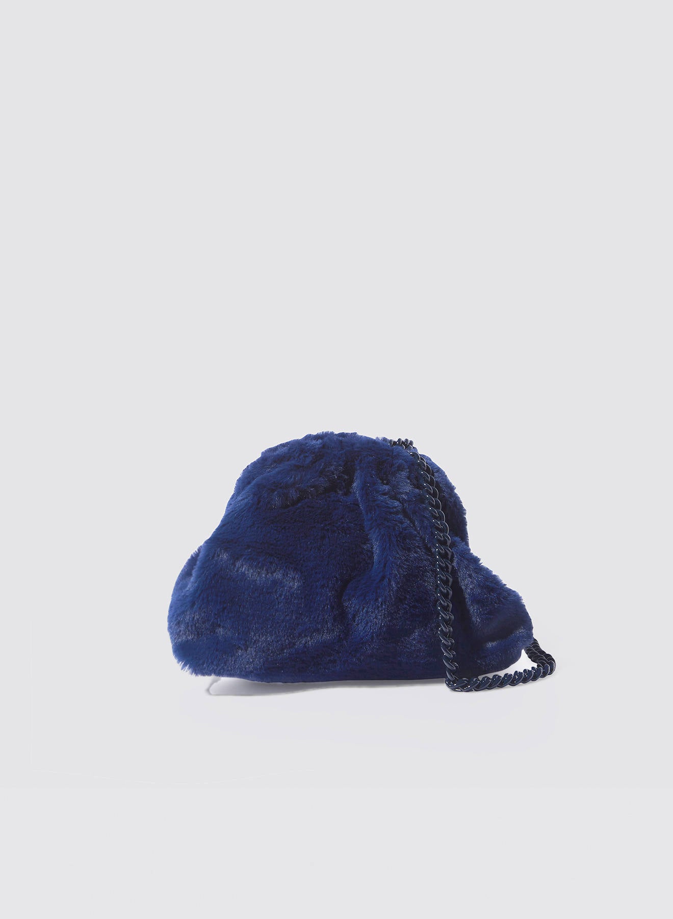 Maria la Rosa Nita Mini Clutch Schwarz Kunstpelz