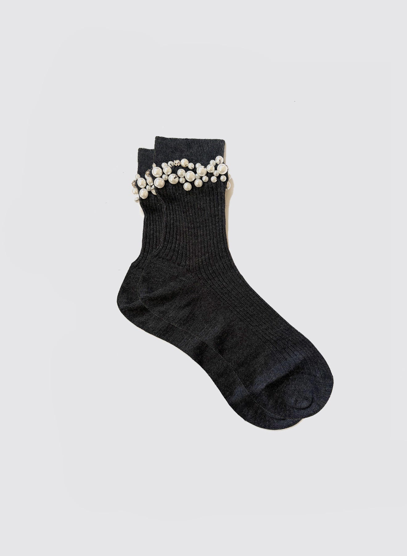 Maria la Rosa English Pearls Socken Rot Kaschmir