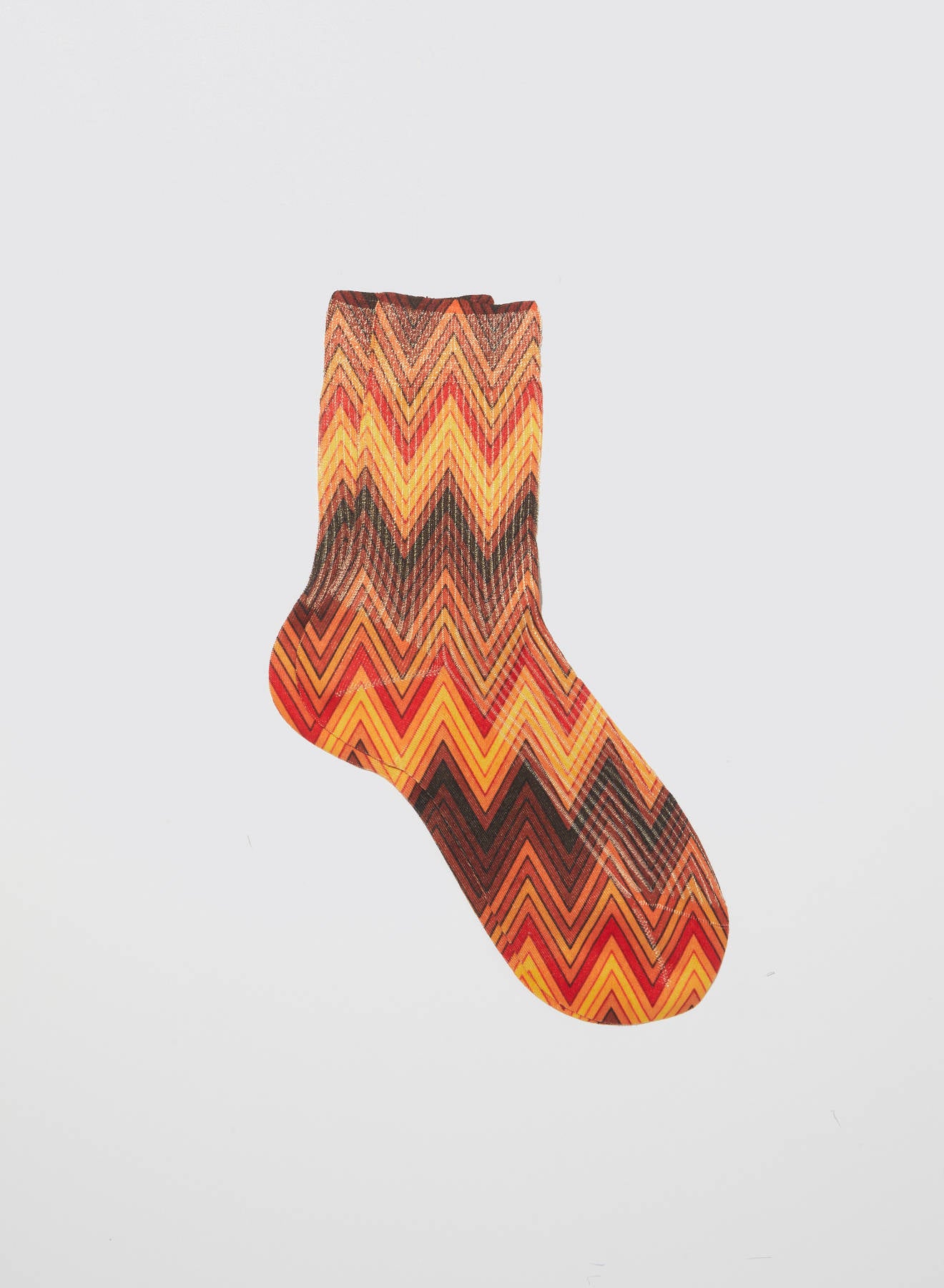Maria la Rosa Optical WSS26.25 Socken Orange Seide Zickzack