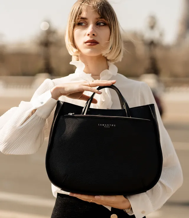 Lamarthe Fidèle M Handtasche Schwarz Vollleder