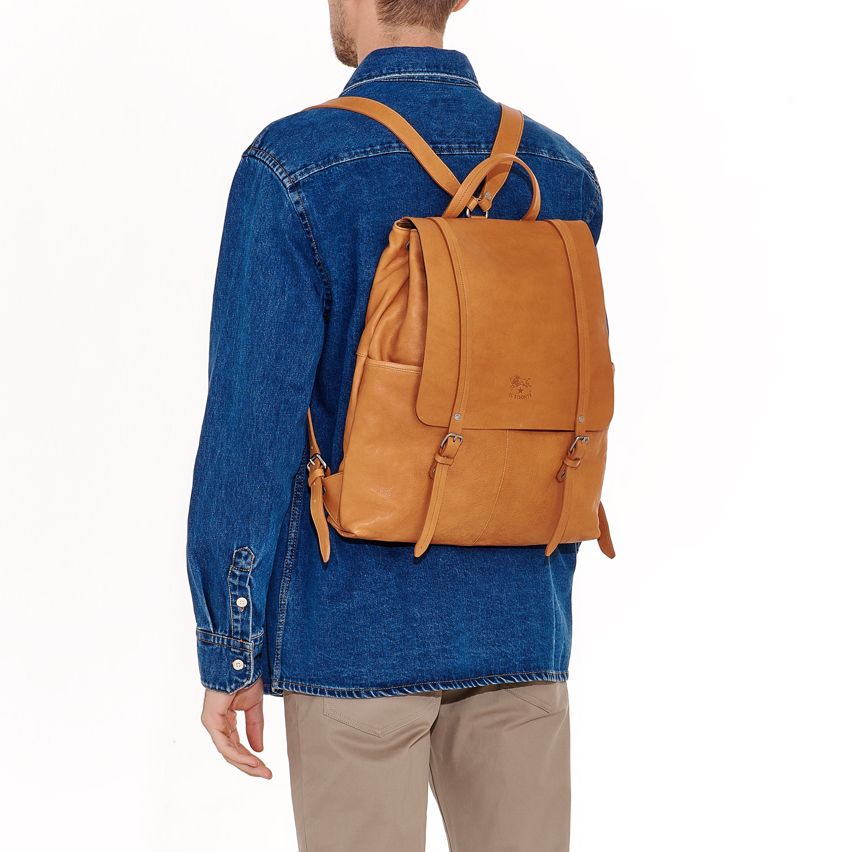 Il Bisonte Trappola Rucksack Natur Vollleder
