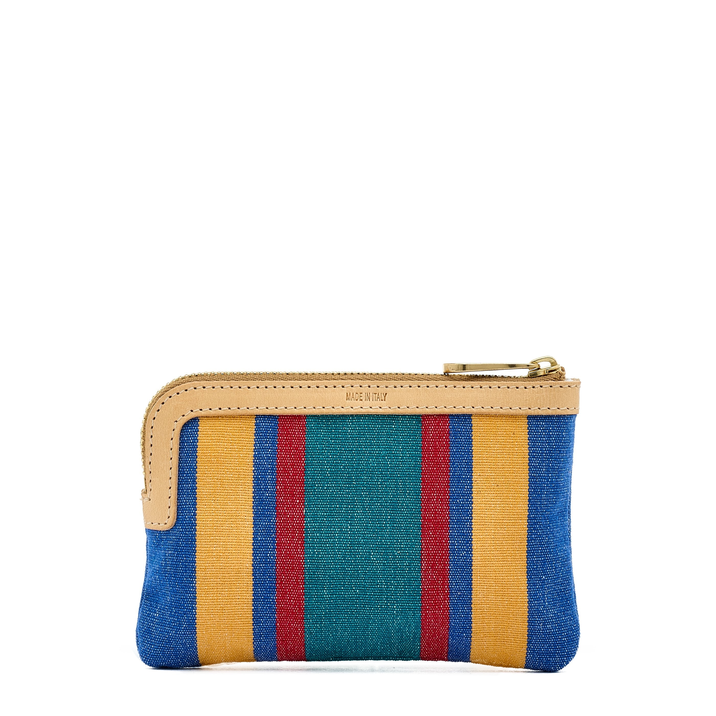 Il Bisonte Bustina Pochette Stoff bunt Lederbesatz