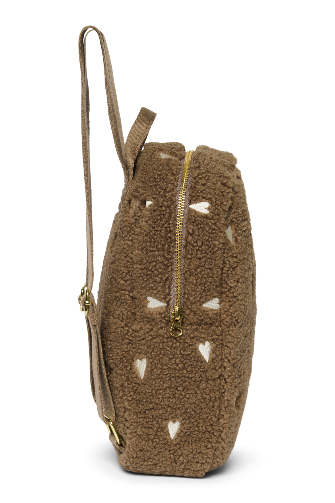 Studio Noos Teddy Mini-Rucksack Brown Hearts Kleinkind