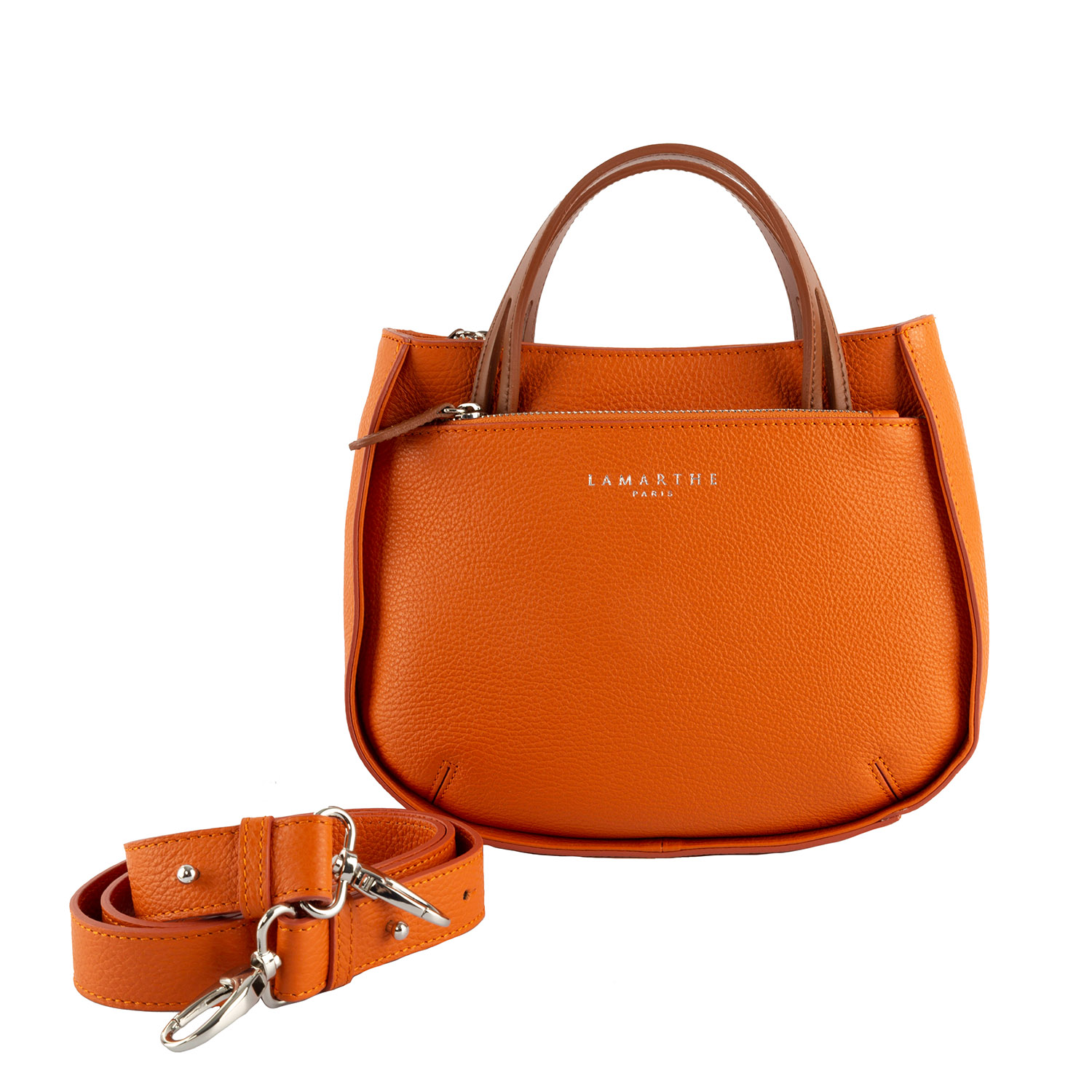 Lamarthe Fidele S Umhängetasche Orange Vollleder