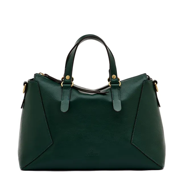 Il Bisonte Storia Boston Handtasche Oleandergrün