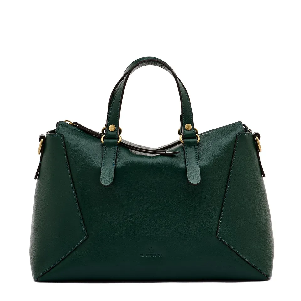 Il Bisonte Storia Boston Handtasche Oleandergrün
