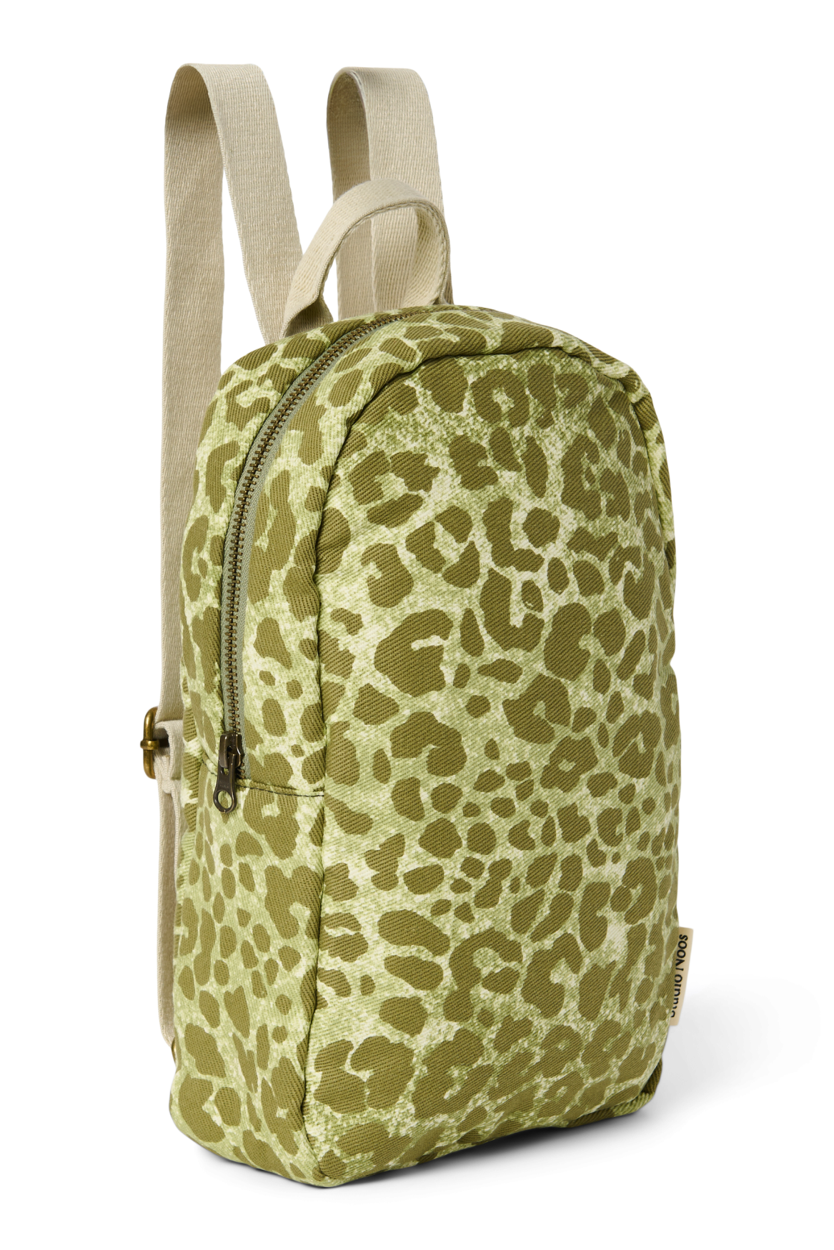 Studio Noos Cotton Mini Backpack Rucksack Green Leopard Baumwolle