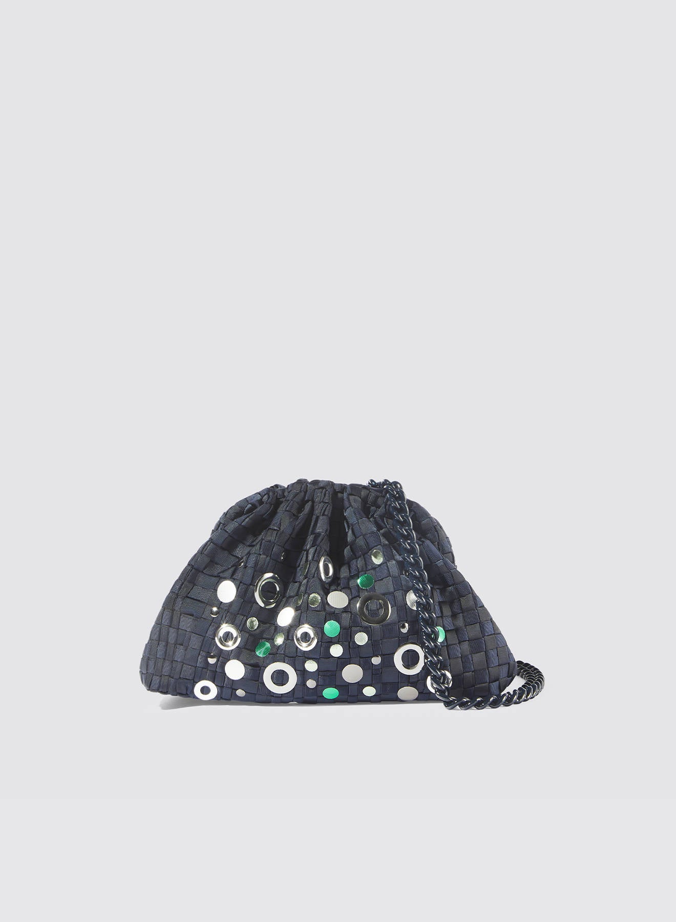 Maria la Rosa Rivets Mini Bag Clutch Dunkelbraun gewebt