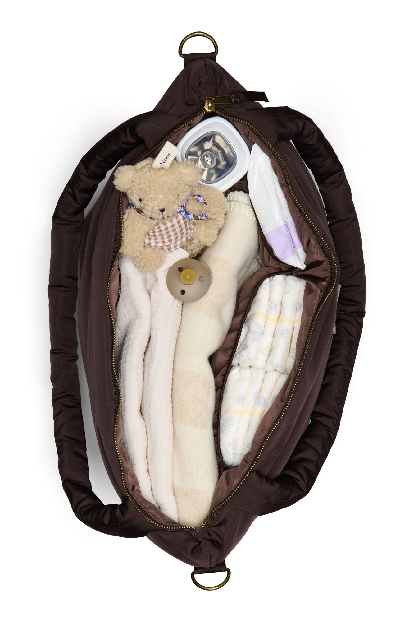 Studio Noos Puffy Diaper Bag Wickeltasche Braun Steppoptik