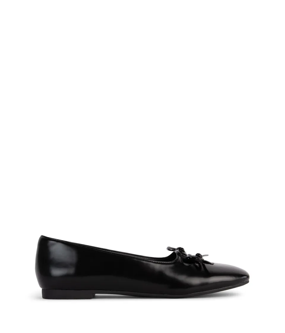 Matt & Nat Less Ballerinas Schwarz Lackleder-Optik