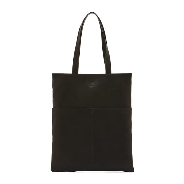 Il Bisonte Oriuolo Shopper Schwarz Vollleder