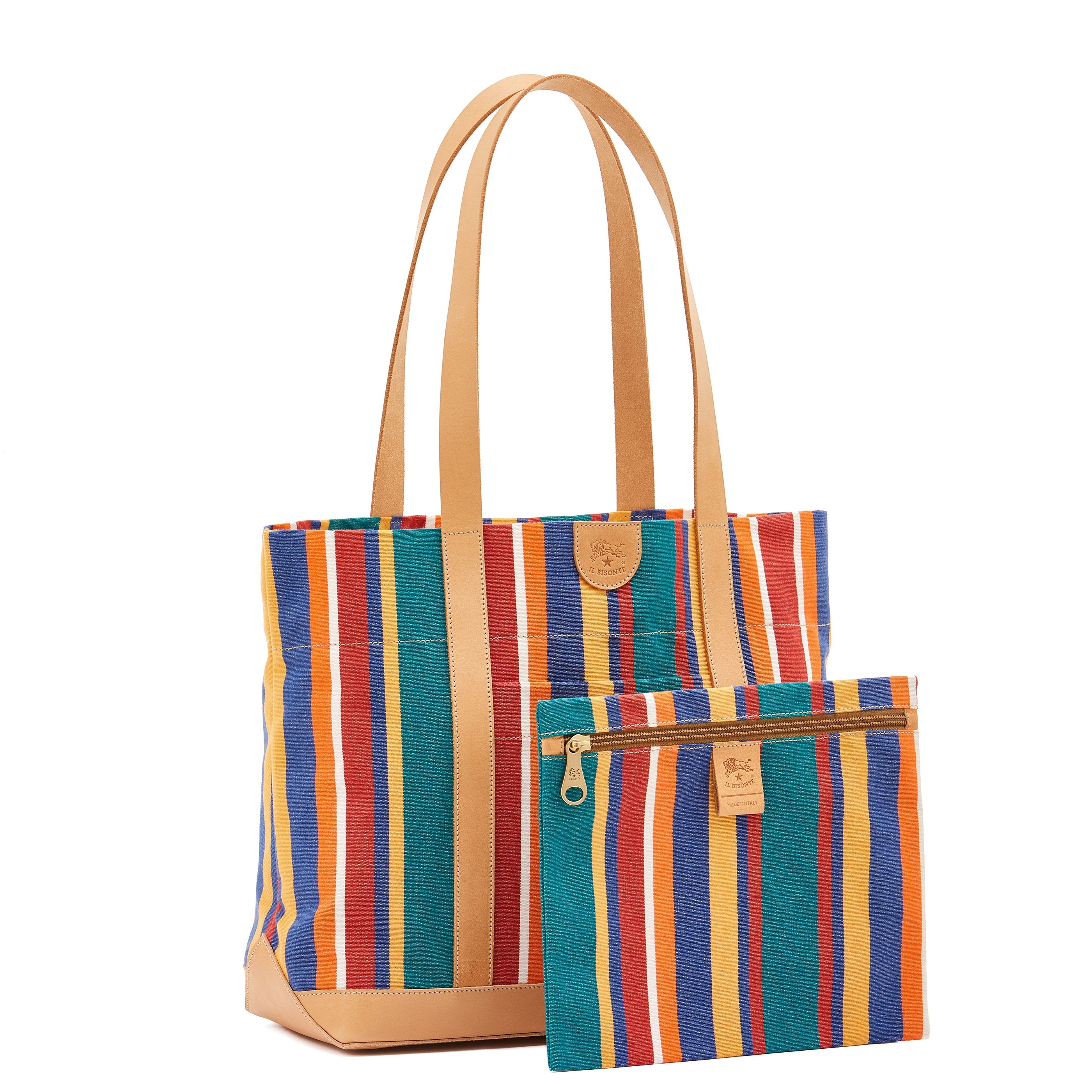 Il Bisonte Schultertasche Canvas Multicolor