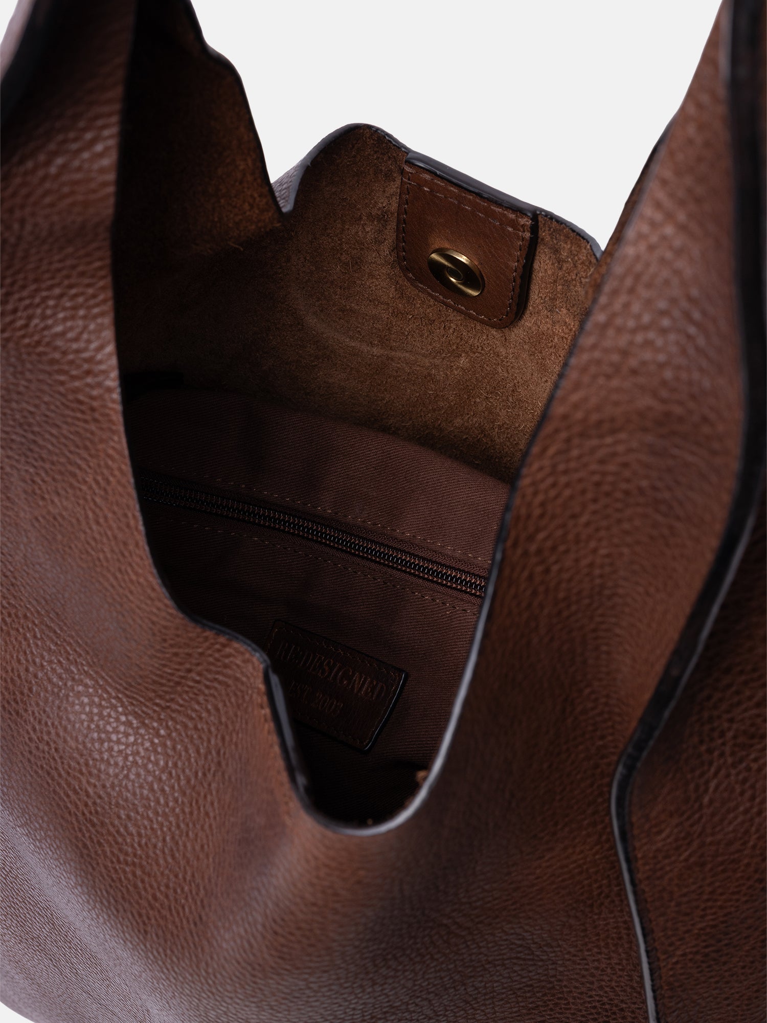 RE:DESIGNED Siv Big Schultertasche Brown Vollleder