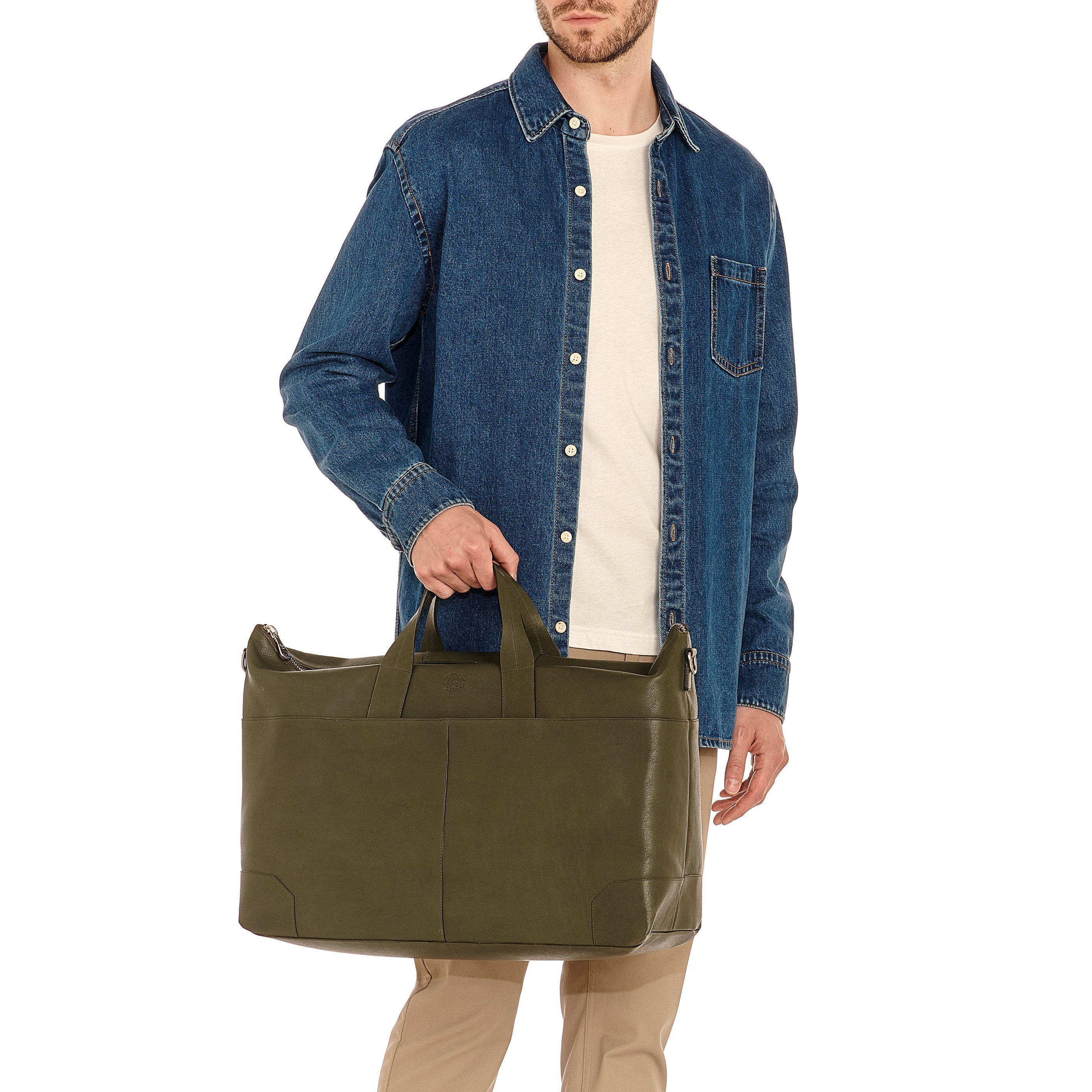 Il Bisonte Galileo Reisetasche Herren Bosco Leder