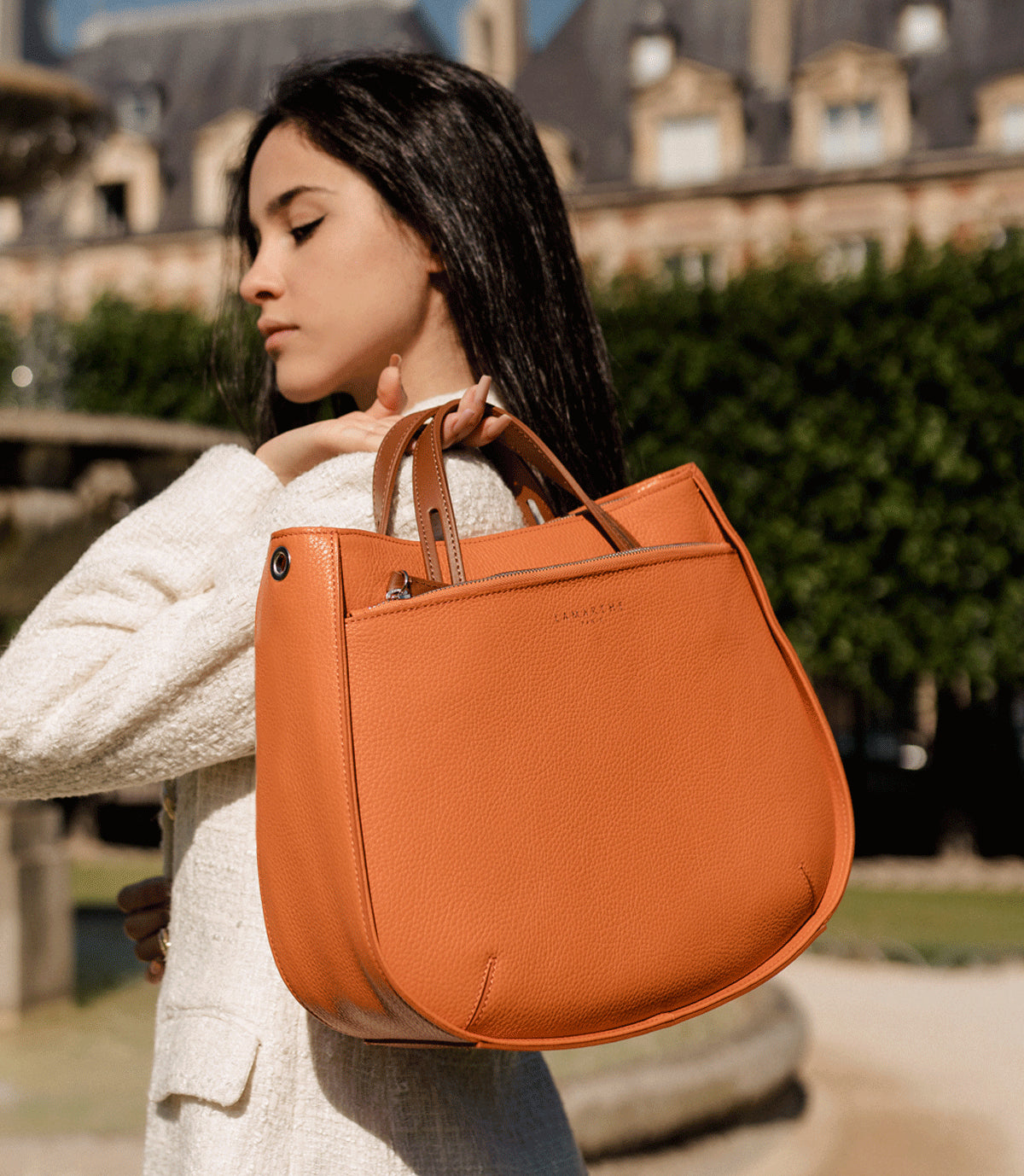 Lamarthe Fidèle M Handtasche Orange Vollleder