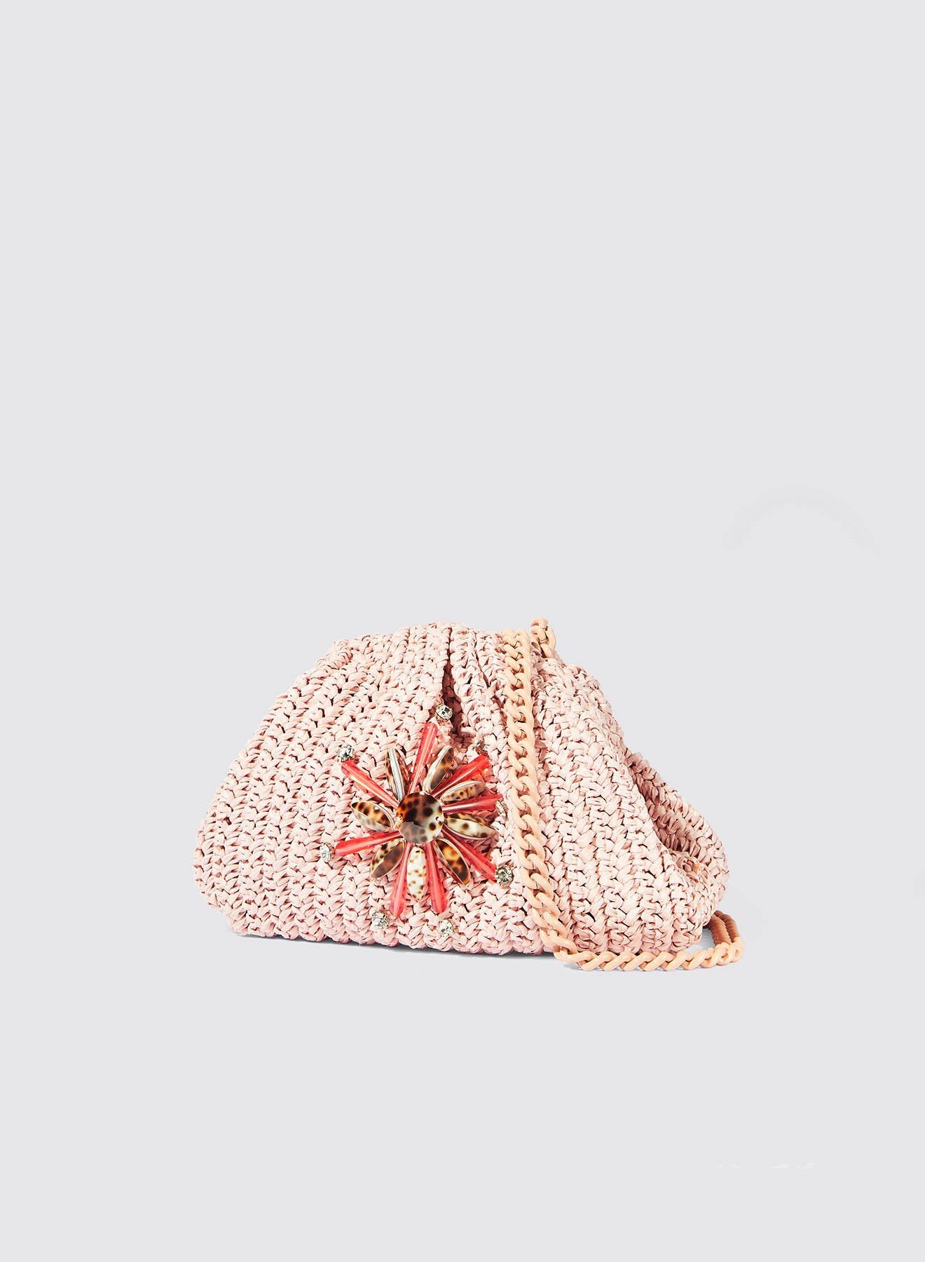 Maria la Rosa Raffelle Mini Bag Clutch Pink Häkel