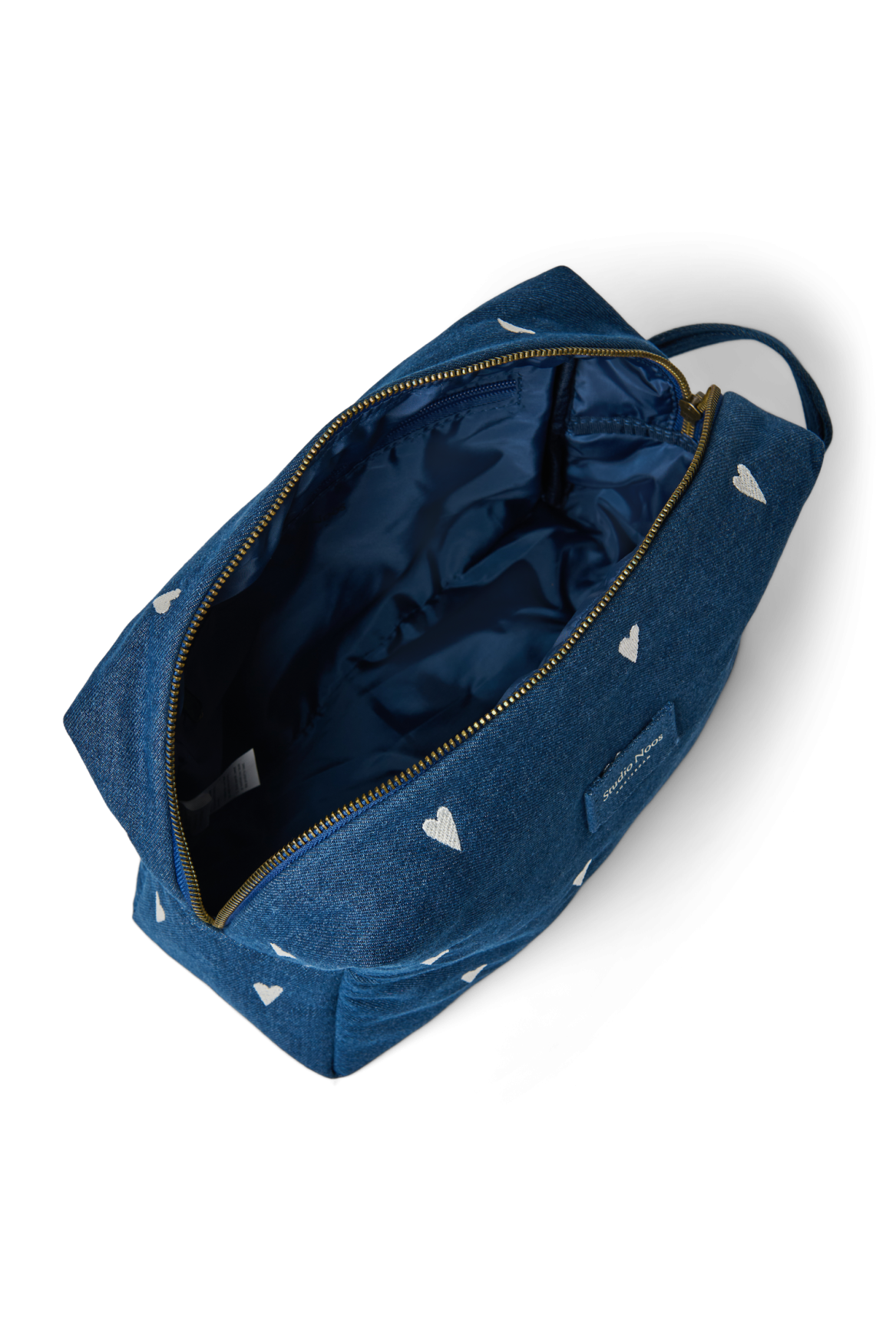Studio Noos Denim Toiletry Kosmetiktasche Dark Blue Hearts
