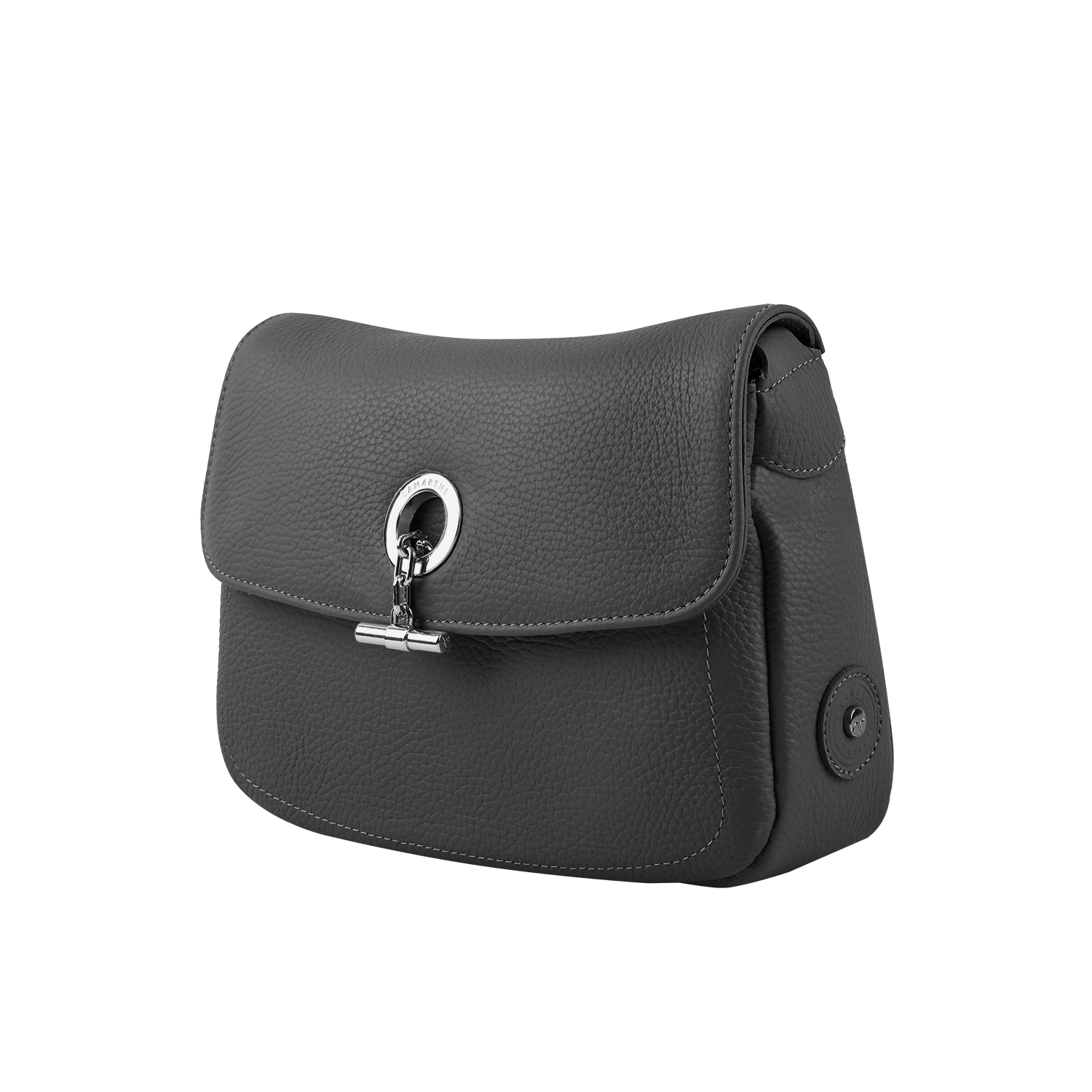 Lamarthe Paris Umhängetasche Leder Schwarz Vollleder