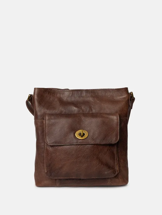RE:DESIGNED Kay Urban Schultertasche Woodsmoke Leder