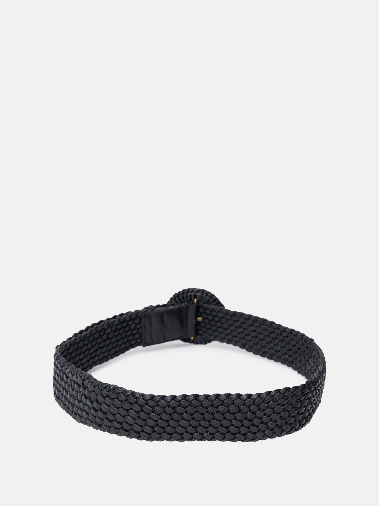 RE:DESIGNED Henley Flechtgürtel Schwarz Vollleder 5 cm