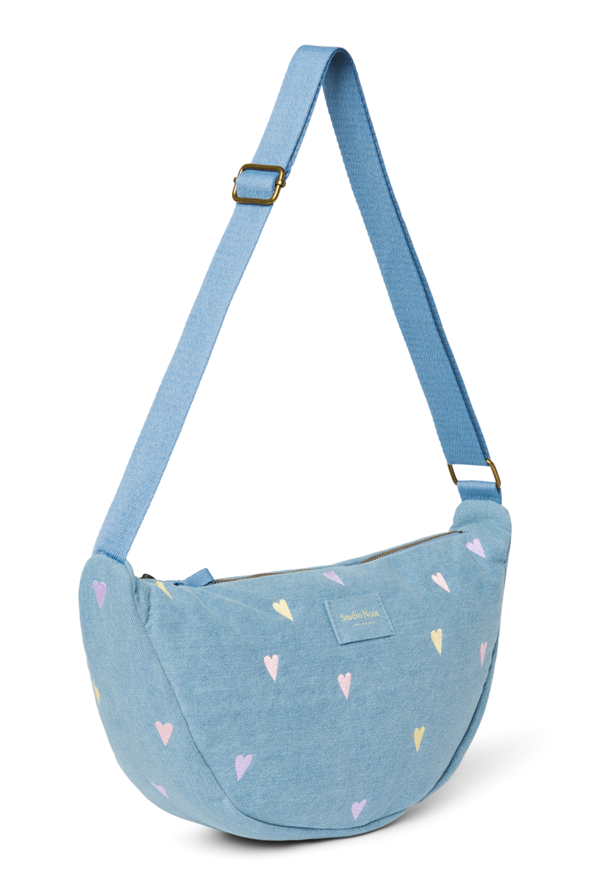 Studio Noos Denim Bauchtasche Light Blue Hearts verstellbar