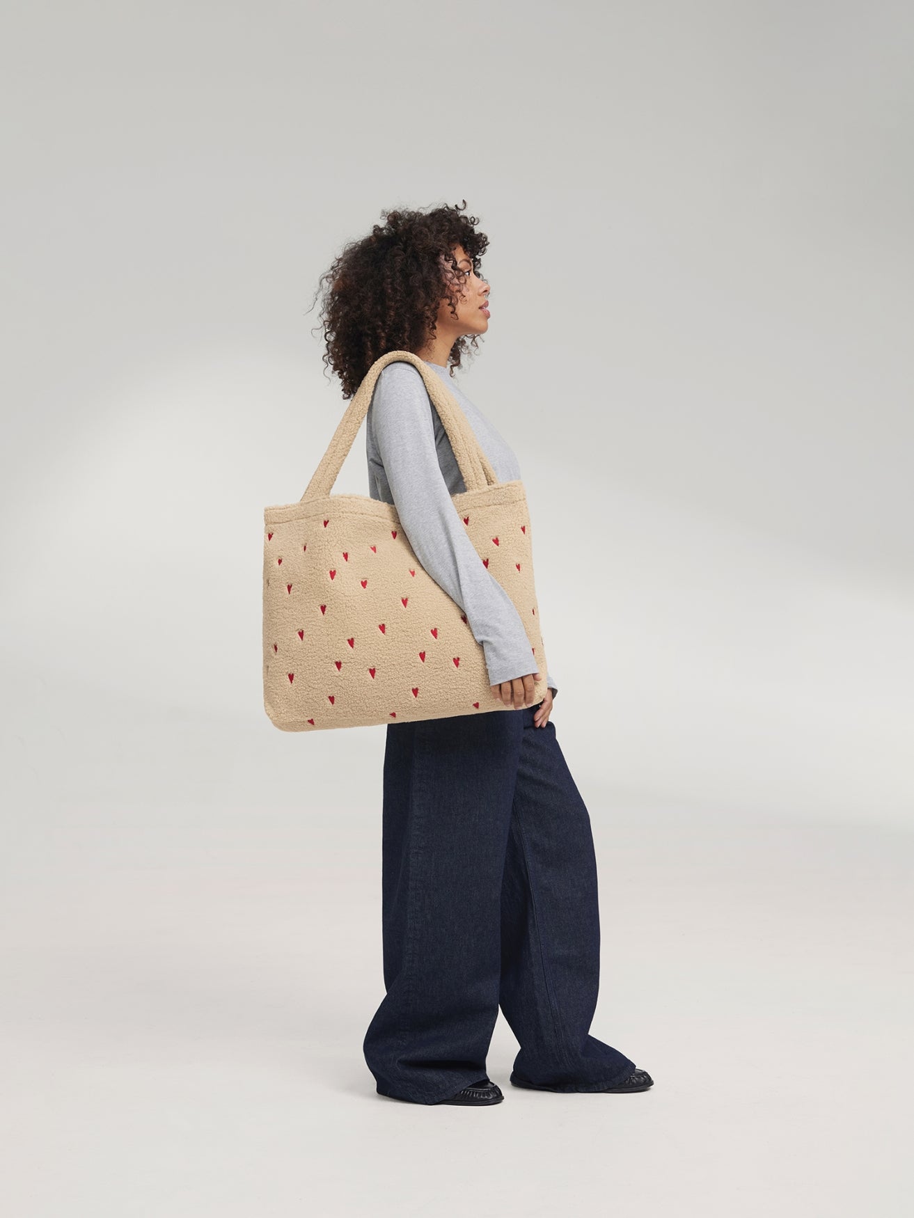 Studio Noos Teddy Mom Bag Wickeltasche Ecru Hearts