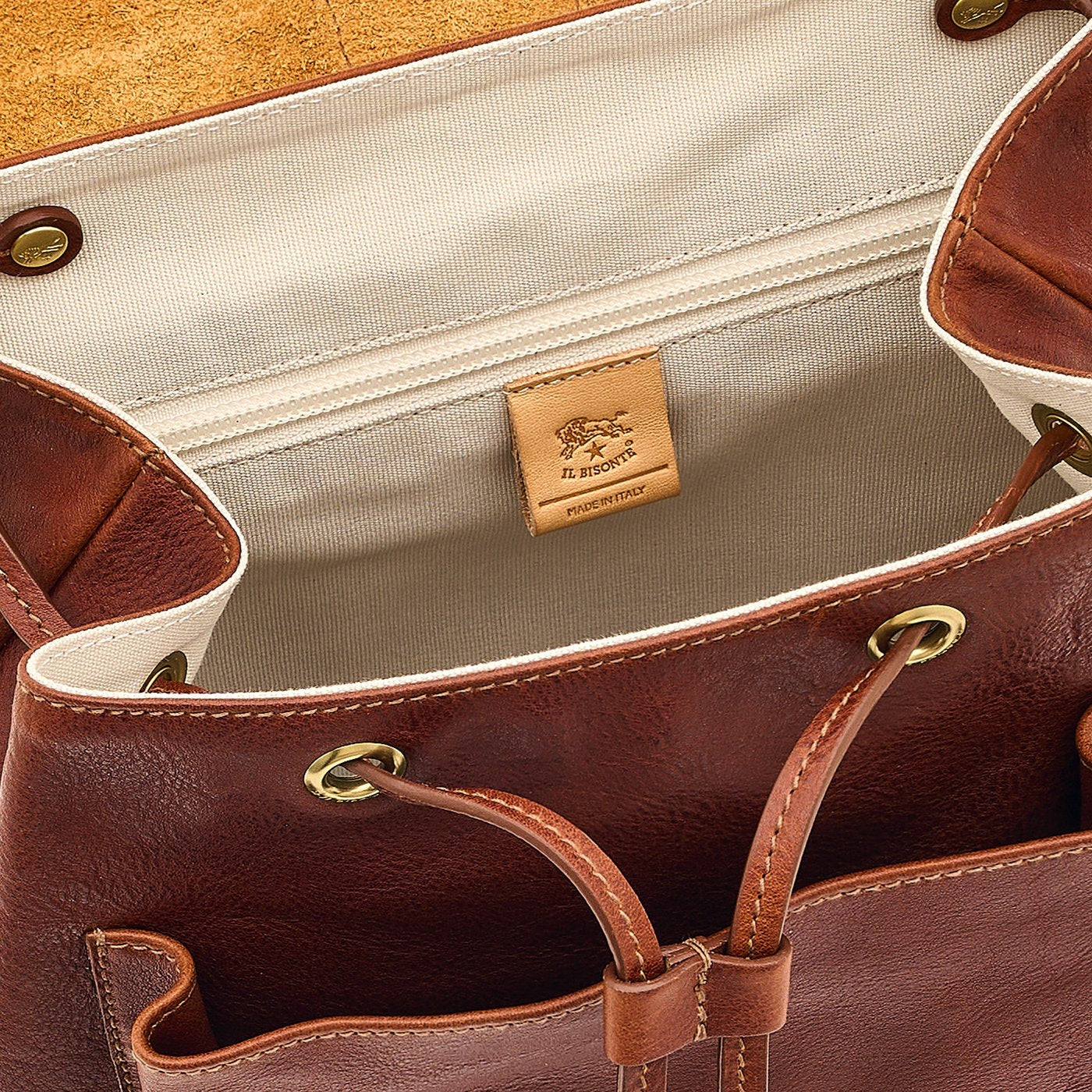 Il Bisonte 1990 Rucksack Leder seppia Damen