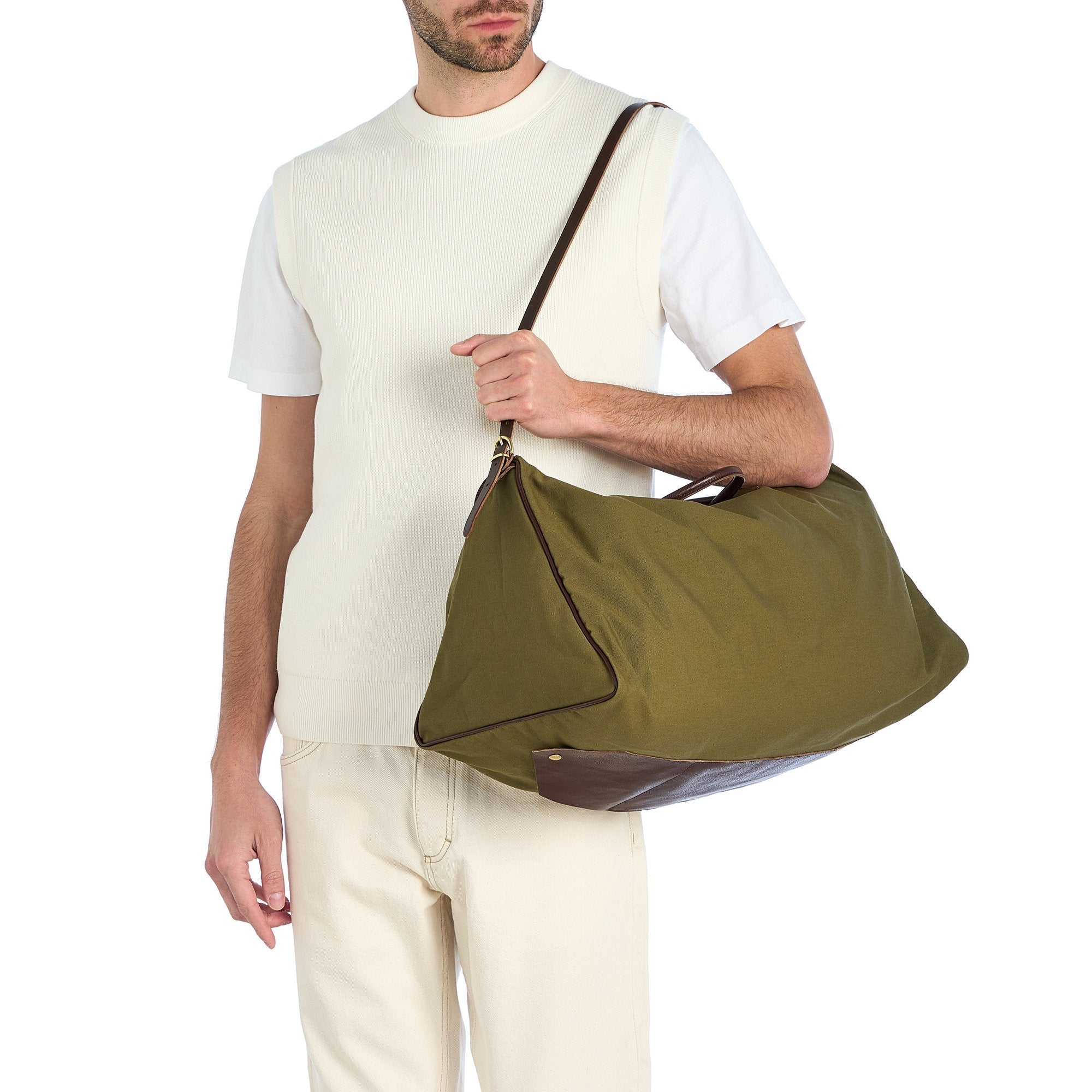 Il Bisonte Vagabonda Reisetasche Grün Polycotton Leder