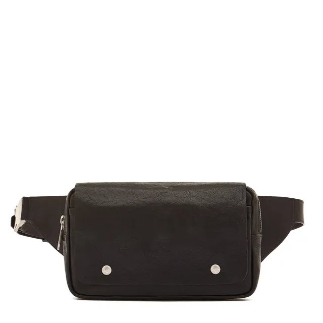 Il Bisonte Brolio Gürteltasche Schwarz Vollleder