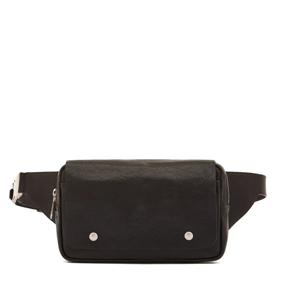 Il Bisonte Brolio Gürteltasche Schwarz Vollleder