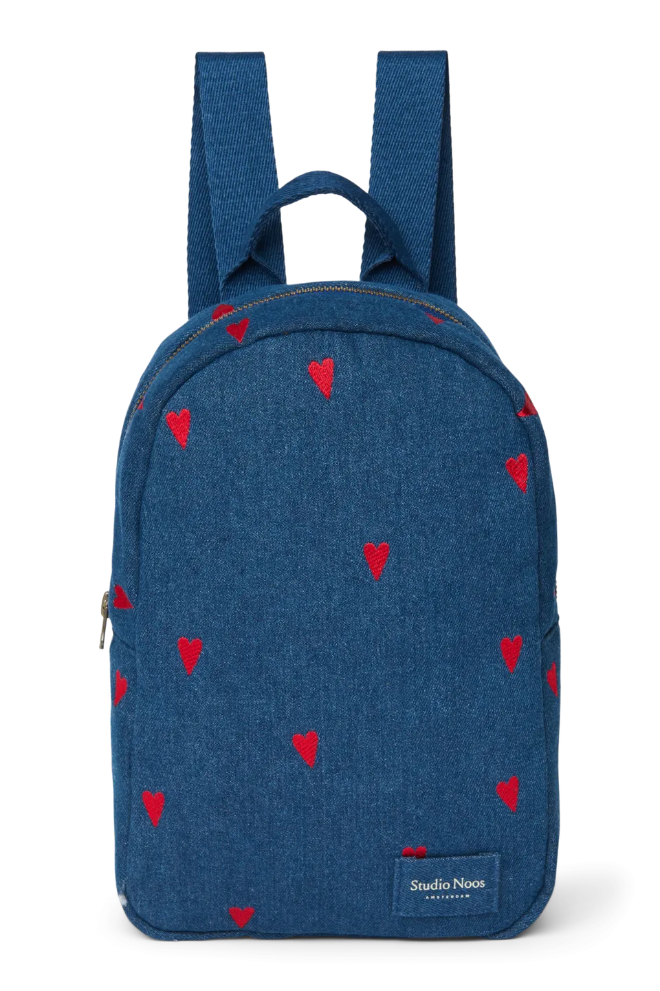 Studio Noos Denim Mini-Rucksack Dunkelblau Rote Herzen