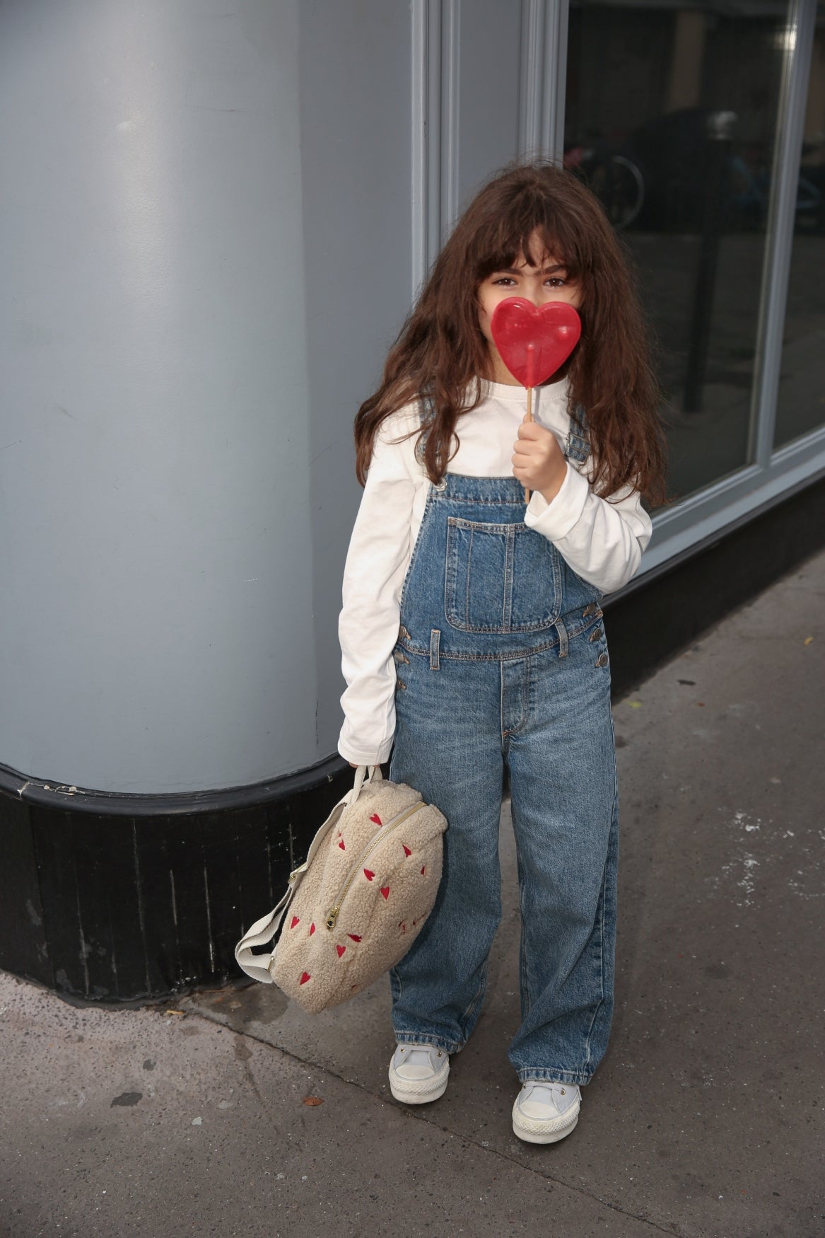 Studio Noos Teddy Mini Rucksack Ecru Hearts Plüsch
