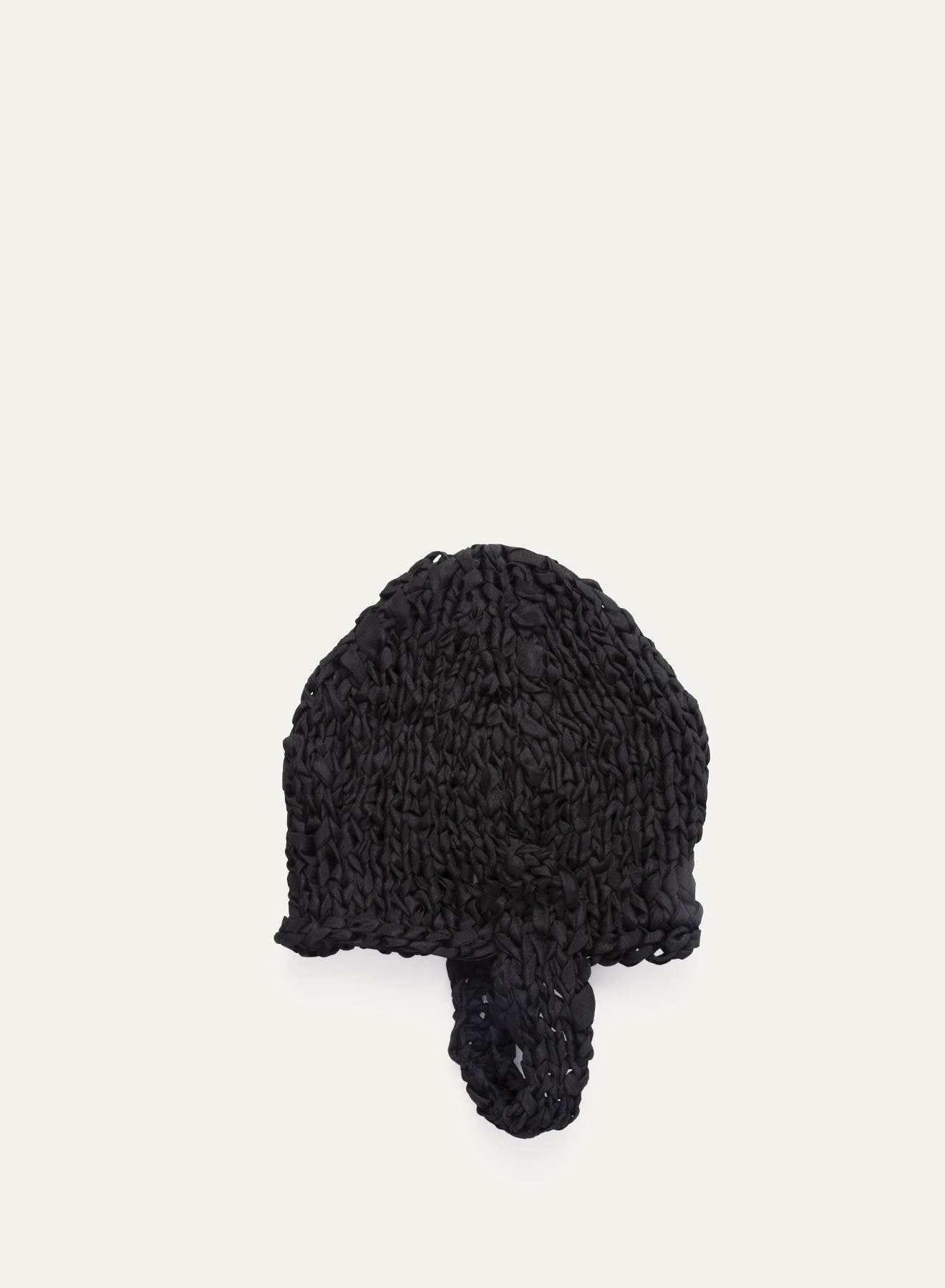 Maria la Rosa Ribbon Cap Mütze Schwarz gestrickt