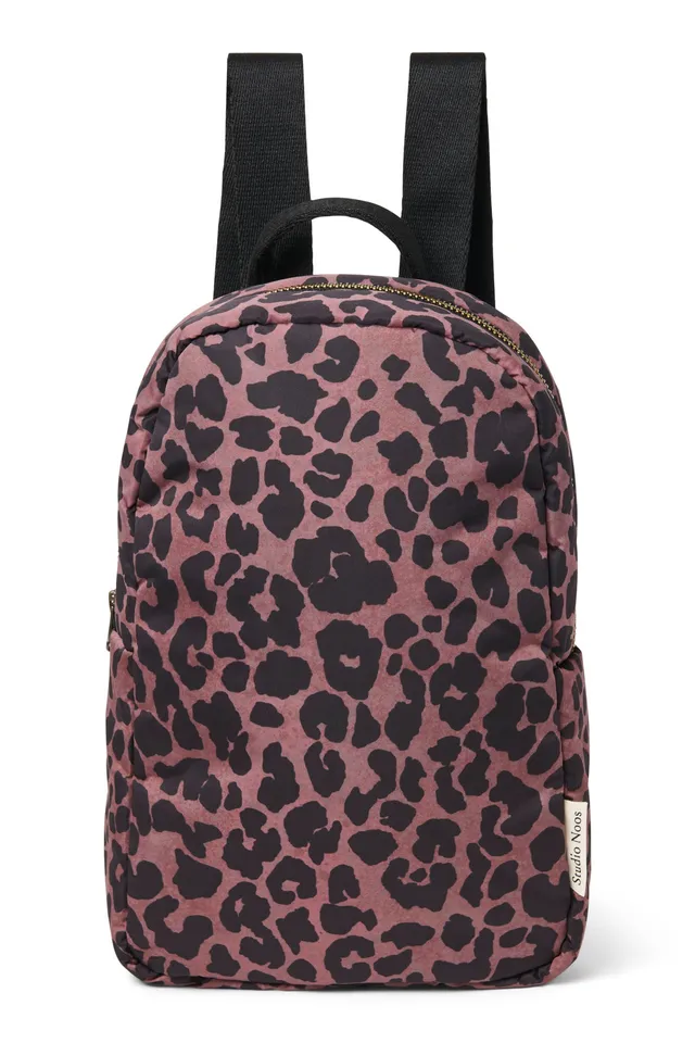 Studio Noos Puffy Mini Backpack Red Leopard Rucksack