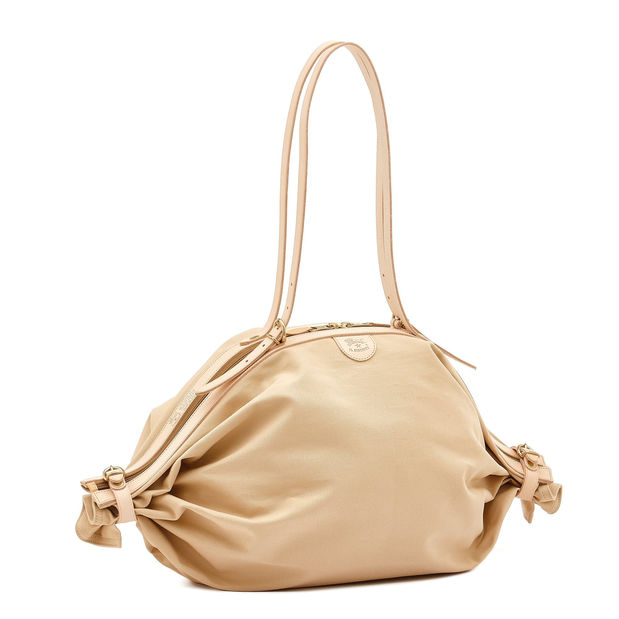 Il Bisonte Caramella Schultertasche Stoff natur