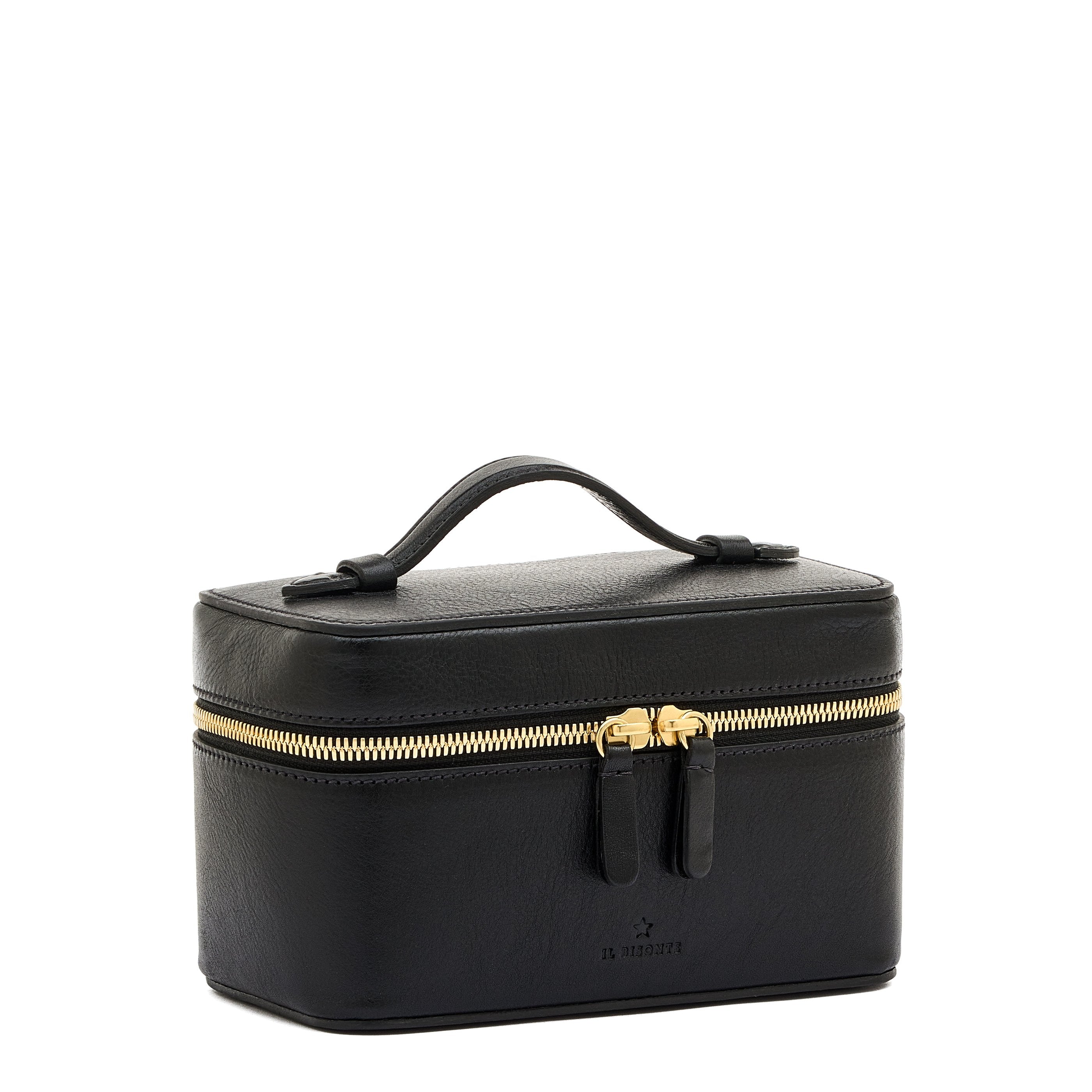 Il Bisonte Musa Kosmetiktasche Schwarz Leder