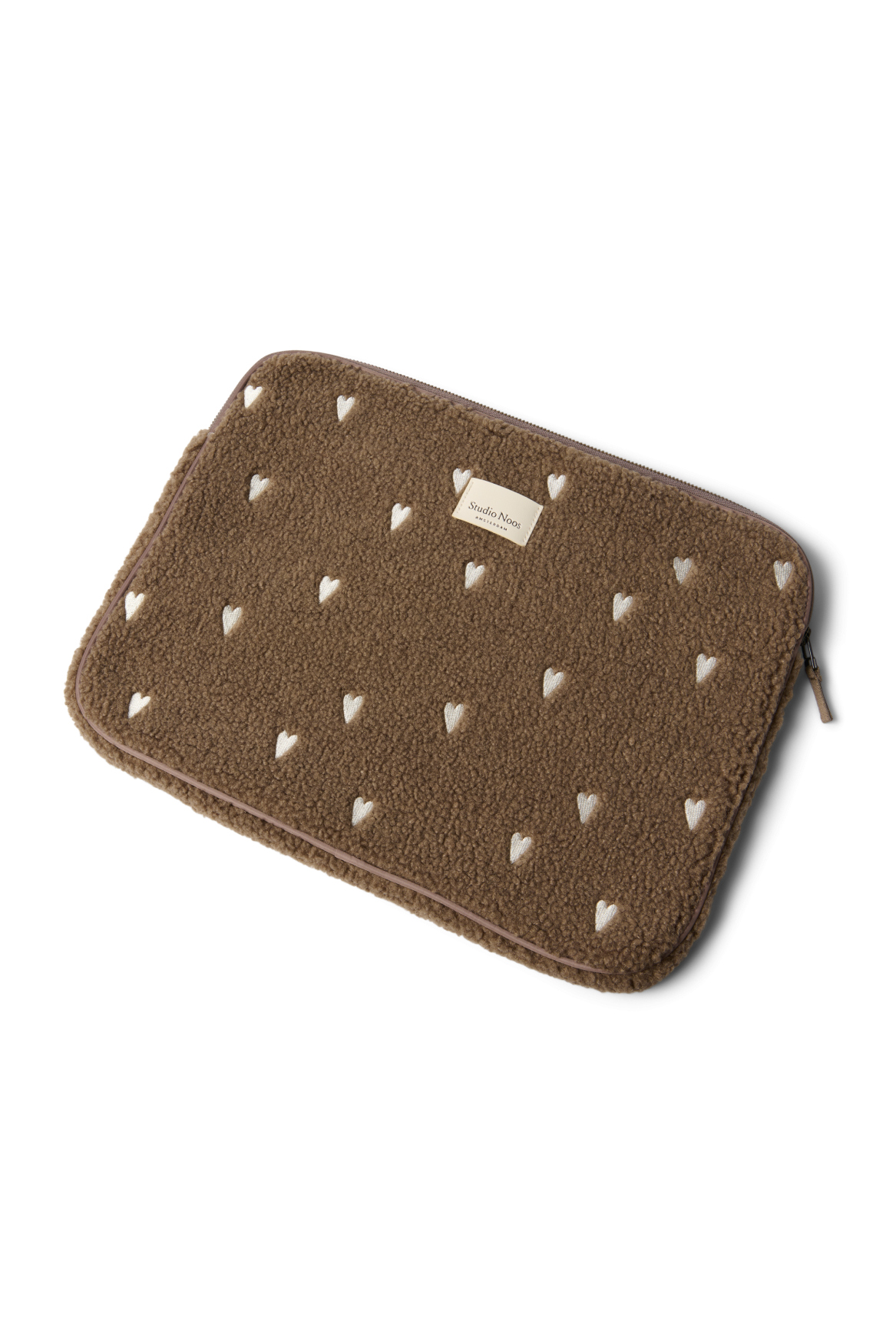 Studio Noos Teddy Laptop Sleeve 15 Zoll Hülle Brown Hearts