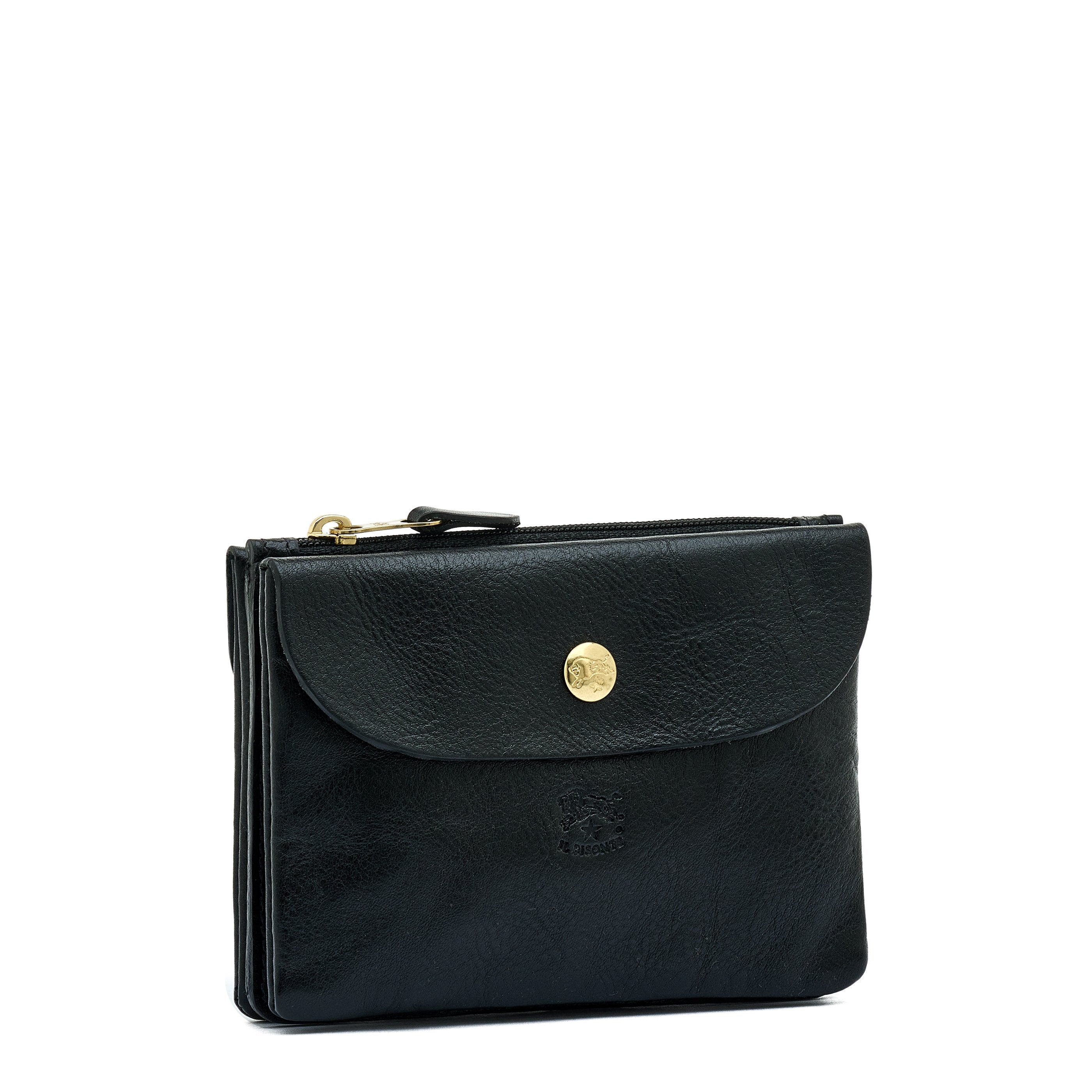 Il Bisonte Lederbeutel Bustina Clutch Vollleder Schwarz