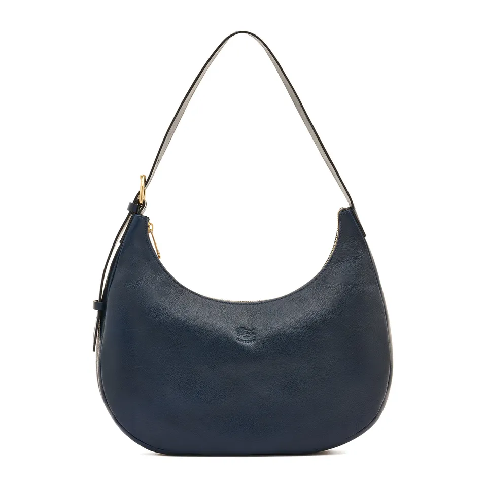 Il Bisonte Belcanto Schultertasche Vollleder Blau