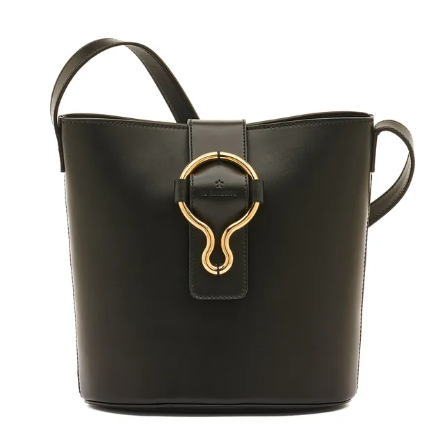Il Bisonte Consuelo Beuteltasche Schwarz Rindsleder