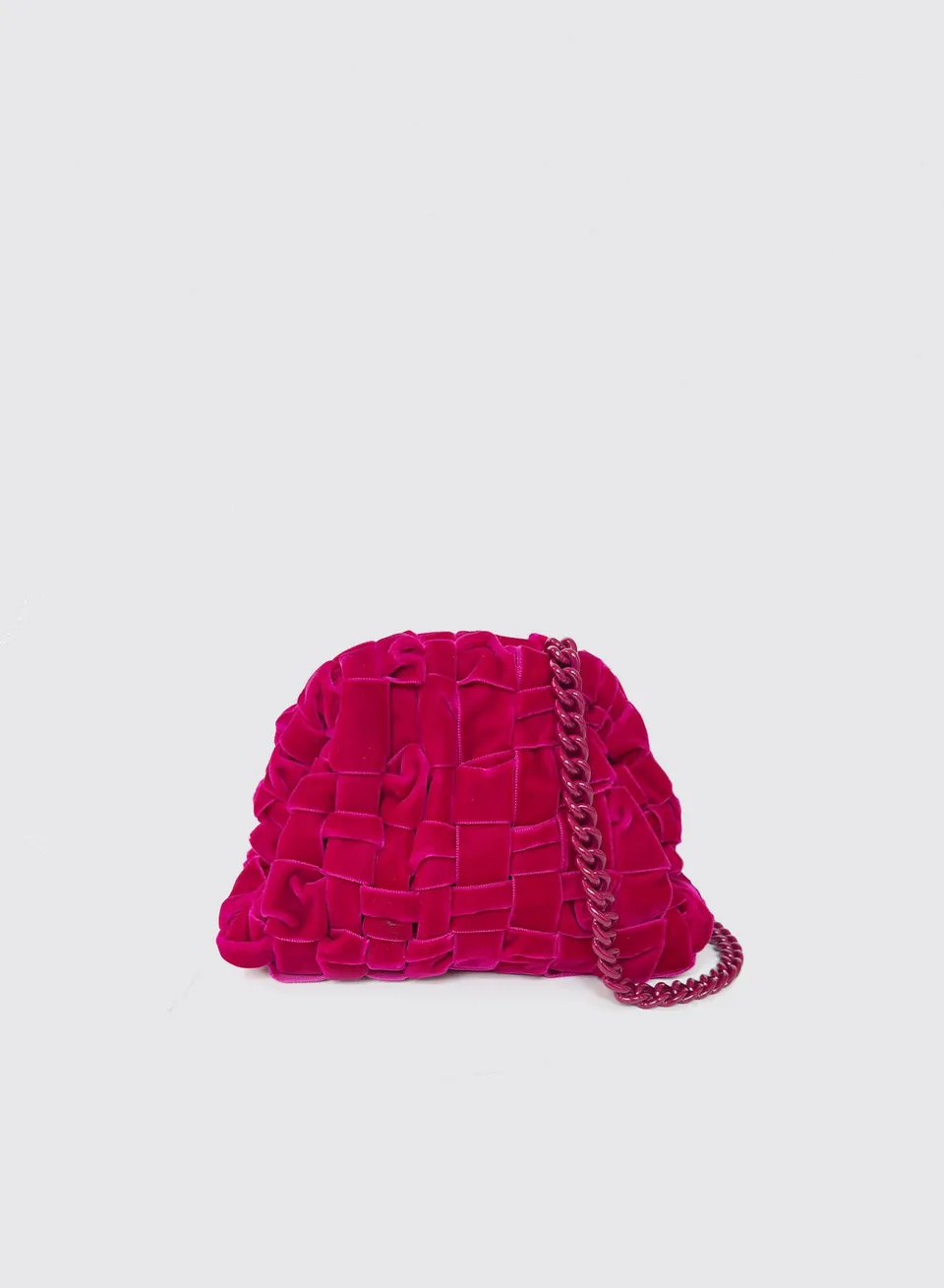 Maria la Rosa Velvet Mini Bag Clutch Fuchsia Samt