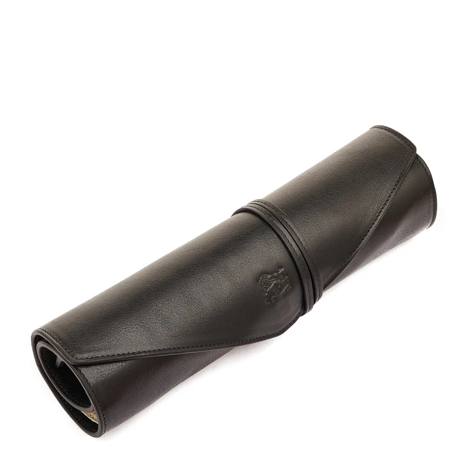 Il Bisonte Home Schachspiel schwarz Leder