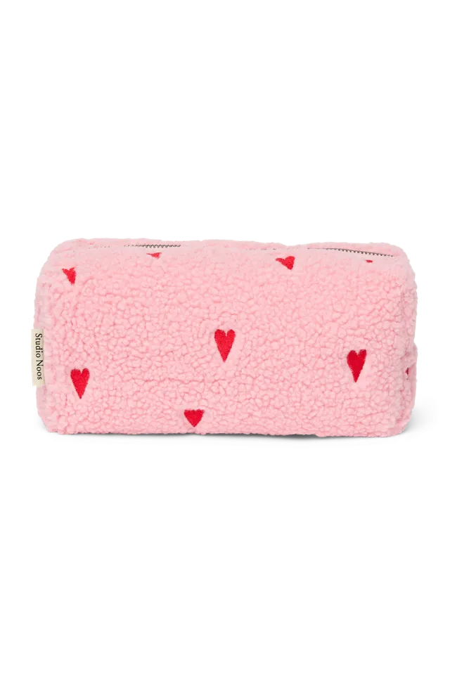 Studio Noos Teddy Pouch Täschchen Rosa Herzen