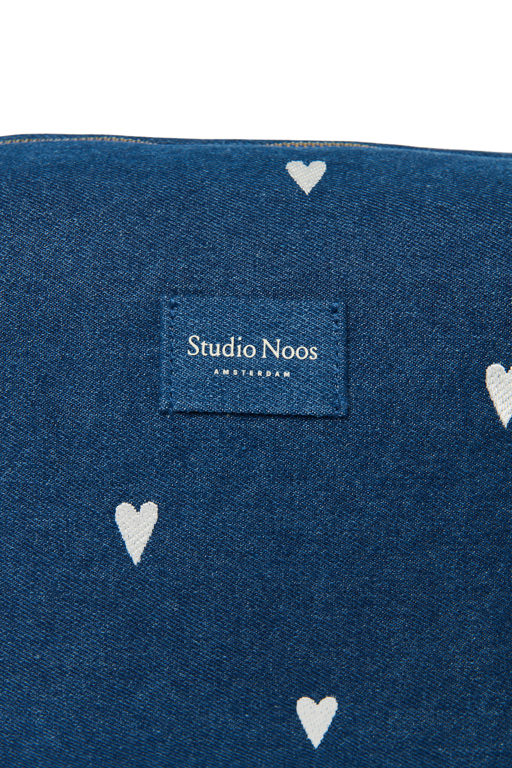 Studio Noos Denim Toiletry Kosmetiktasche Dark Blue Hearts