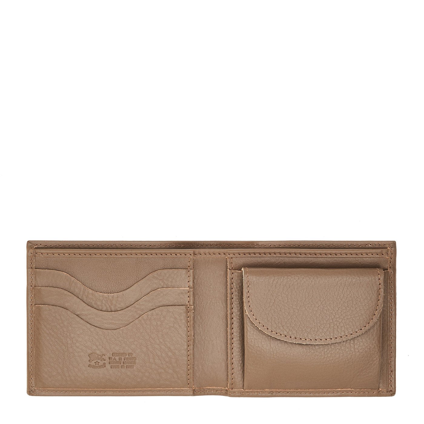 Il Bisonte Bifold Geldbörse Taupe Rindsleder
